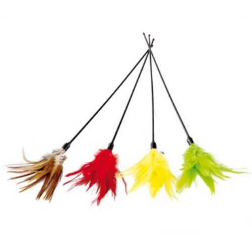 Caña plumero juguete para gatos 60cm