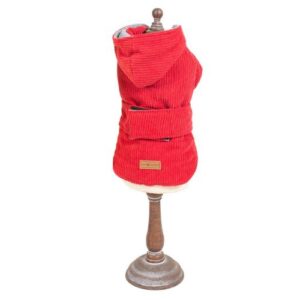 Abrigo Velvet de pana con capucha extraíble 35cm Rojo