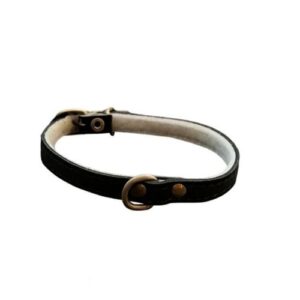 Collar piel negro con fieltro interior 44cm