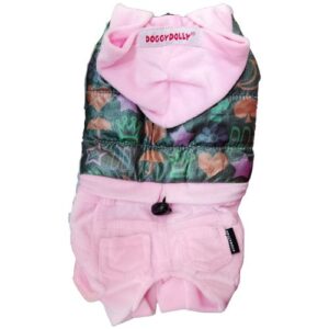 Abrigo cuatro patas rosa estampado 25cm