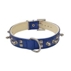 Collar tachuela pinchos azul 45cm
