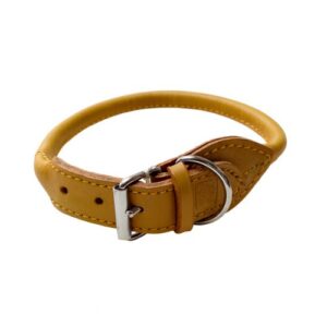 Collar piel redondo camel 50cm