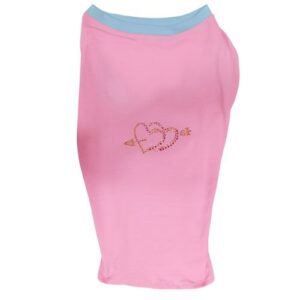 Camiseta veraniega rosa corazón brillo talla 50cm