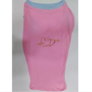 Camiseta veraniega rosa corazón brillo 50cm