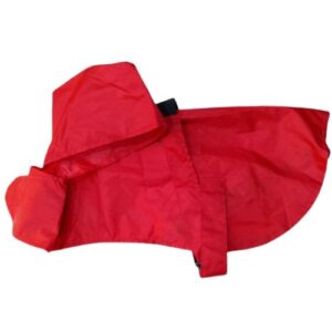 Capa roja impermeable con cinturion 40cm