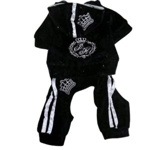 Chándal cuatro patas negro terciopelo 23cm