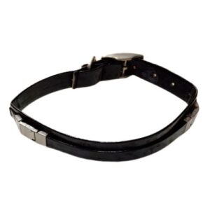 Collar charol cinta letras negro 45cm