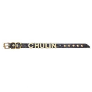 Collar piel ejemplo nombre "CHULIN" cristal 30cm