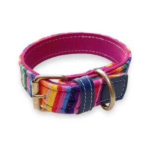 Collar piel vuelta arco iris para perros 45cm