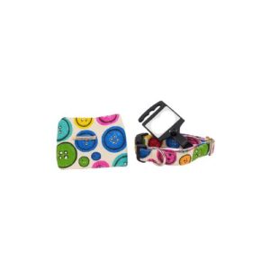 Collar con porta bolsas diseño de botones 15mm