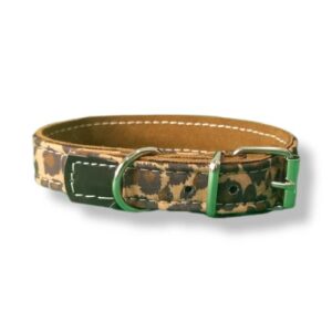Collar piel vuelta guepardo para perros