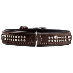 Collar Hunter Swarovski marrón 50cm