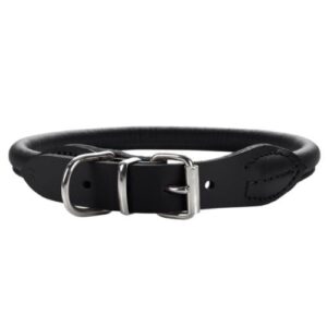 Collar piel redondo negro Hunter 45cm