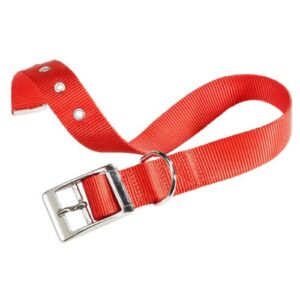 Collar rojo de nylon con hebilla 50cm