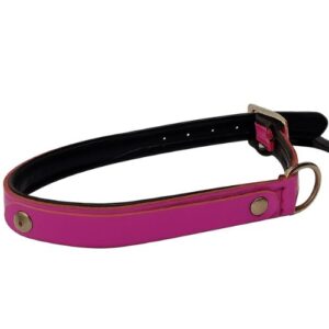 Collar de piel rosa letras 40cm