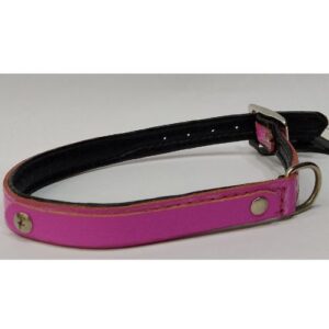 Collar de piel rosa letras 40cm
