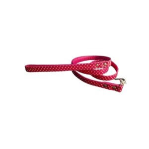 Correa rosa con lunares blancos 15mmx120cm