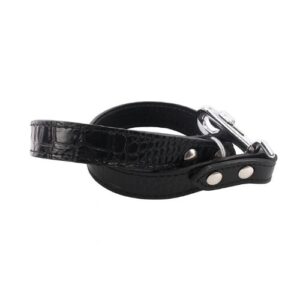 Correa corta charol croco negro 25mmx68cm