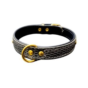 Collar croco gris labrado 35cm