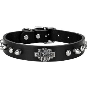 Collar negro piel Harley Davidson 40cm