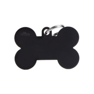 Chapa identificativa hueso negro pequeño