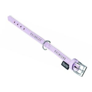 Collar art lether rosa con brillo 32cmx15mm