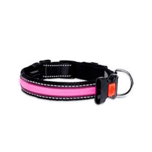 Collar con luz LED rosa XS
