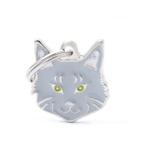 Chapa Identificativa gato Maine coon gris
