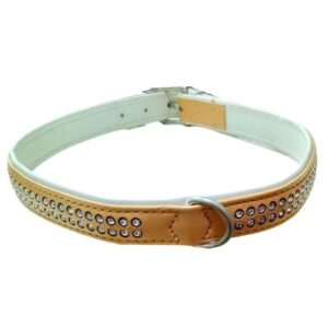 Collar Hunter camel con Swarovski 55cm