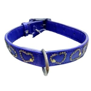 Collar piel corazón cristal lila 50cm