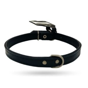 Collar piel liso negro 44cm