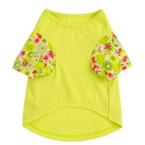 Camiseta color pistacho con flores talla: 25cm