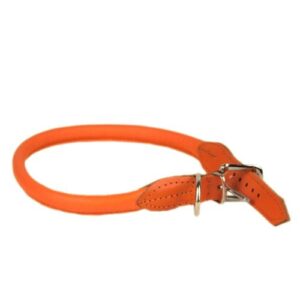 Collar piel redondo naranja 40cm