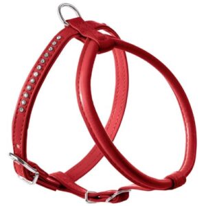 Arnés Swarovski 35cm de contorno rojo para perros y gatos