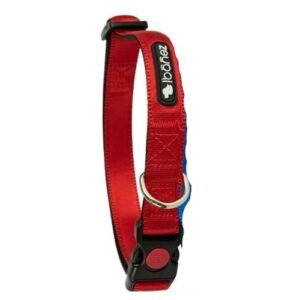 Collar de nylon rojo liso para perro