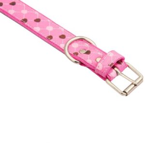 Collar estampado corazones piel rosa 45cm