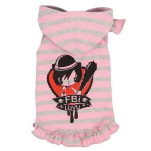Vestido-camiseta FBI rayas rosa talla 35cm