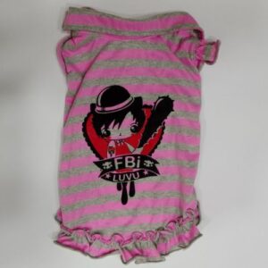 Vestido-camiseta FBI rayas rosa 35cm