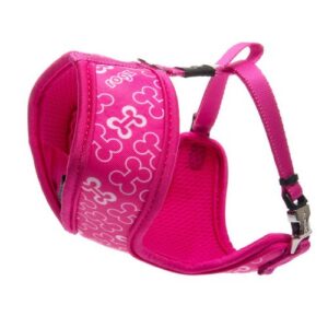 Mini arnés de cuerpo rosa diseño de huesitos XS