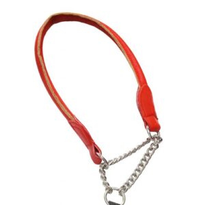 Collar semiahogo piel rojo cadena 50cm