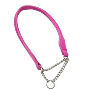 Collar semiahogo piel rosa cadena 50cm