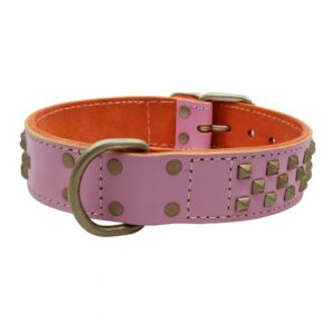Collar piel rosa tachuelas 60-70cm