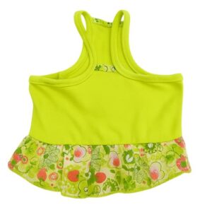 Camiseta-vestido pistacho con flores talla: 20cm