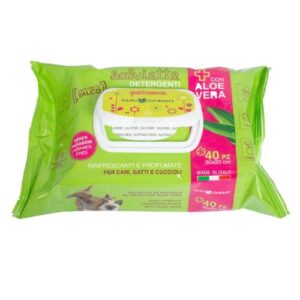 Toallitas húmedas con aloe vera olor Talco 40u 30*20cm para perros y gatos