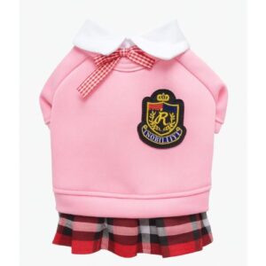 Sudadera vestido colegiala rosa con falda talla: 20cm