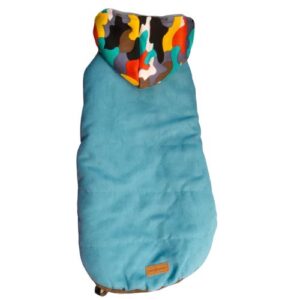 Abrigo azul capucha colores 45cm