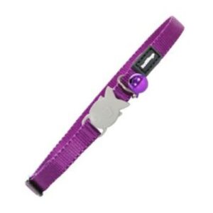 Collar para gato morado con cascabel