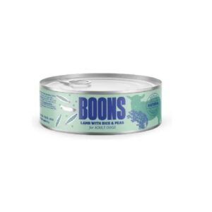 Lata de cordero, arroz y guisantes Boons 185g