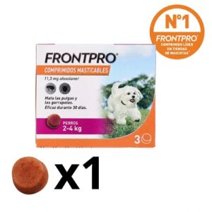 1 comprimido Frontpro comprimidos masticables perros 2-4kg