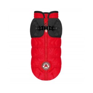 Anorak rojo y negro con arnés Milk & Pepper 45cm